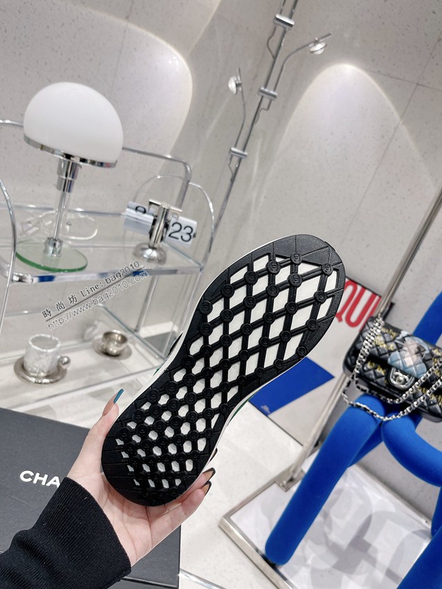 Chanel香奈兒2022早春新款松糕厚底漁夫鞋帆布鞋增高板鞋 dx3029